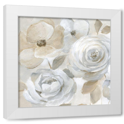 Soft Symphony White Modern Wood Framed Art Print by Nan