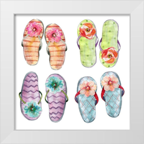 Flip Flop Fancy White Modern Wood Framed Art Print by Robinson, Carol