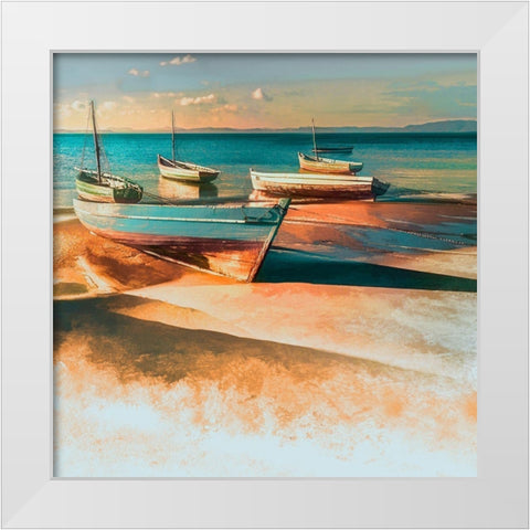 Shadow Boat I White Modern Wood Framed Art Print by Calascibetta, Mike
