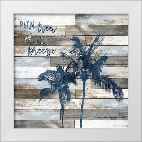 Palm Trees and Ocean Breeze White Modern Wood Framed Art Print by Carpentieri, Natalie