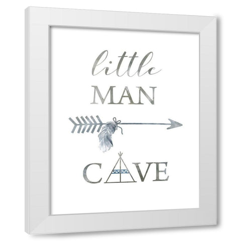 Little Man Cave Arrow White Modern Wood Framed Art Print by Robinson, Carol