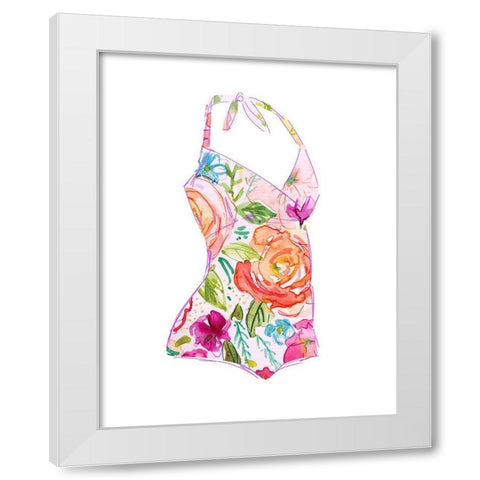 Tropical Swimwear I White Modern Wood Framed Art Print by Robinson, Carol