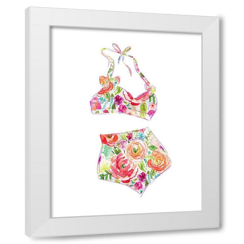 Tropical Swimwear III White Modern Wood Framed Art Print by Robinson, Carol