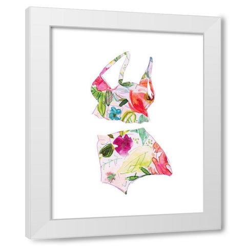 Tropical Swimwear IV White Modern Wood Framed Art Print by Robinson, Carol