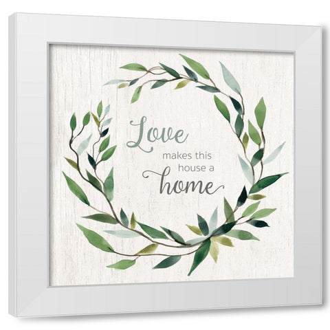 Love Home White Modern Wood Framed Art Print by Robinson, Carol