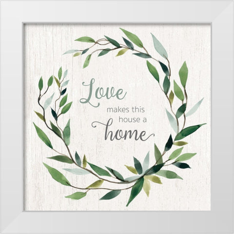Love Home White Modern Wood Framed Art Print by Robinson, Carol