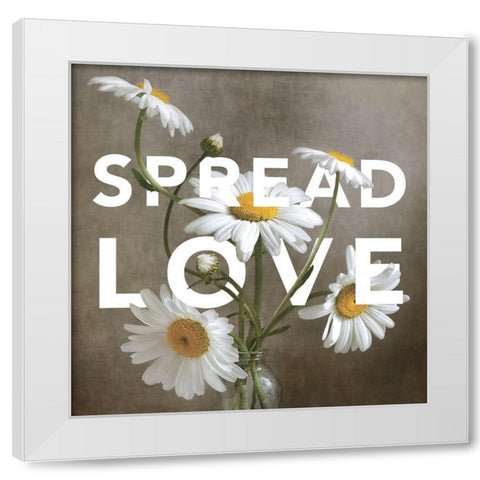 Spread Love White Modern Wood Framed Art Print by Disher, Mandy