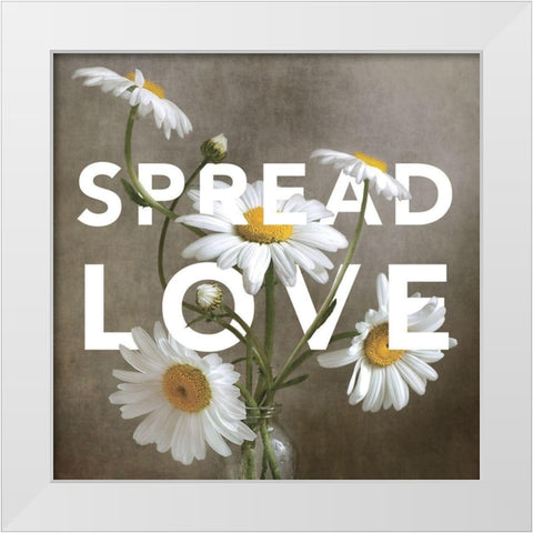 Spread Love White Modern Wood Framed Art Print by Disher, Mandy