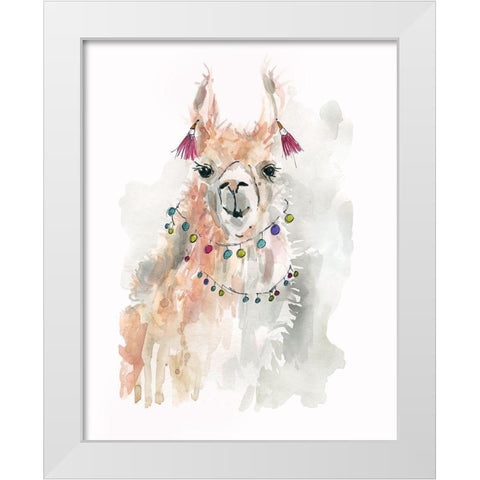 Llama Drama I White Modern Wood Framed Art Print by Robinson, Carol