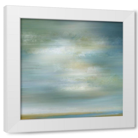 Misty Clouds White Modern Wood Framed Art Print by Nan