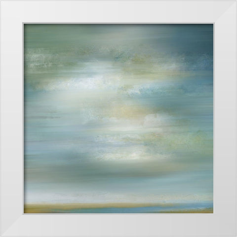 Misty Clouds White Modern Wood Framed Art Print by Nan