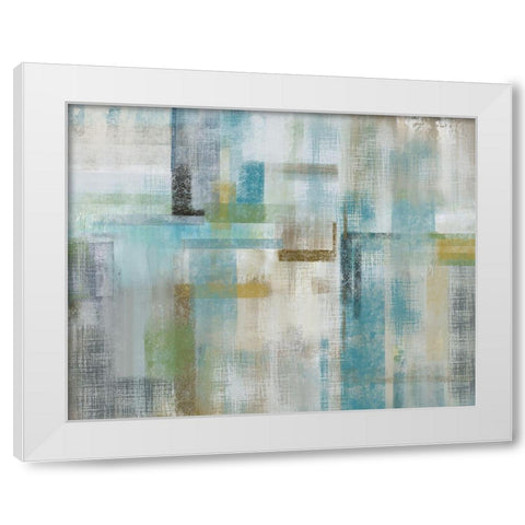 Bits and Pieces White Modern Wood Framed Art Print by Nan