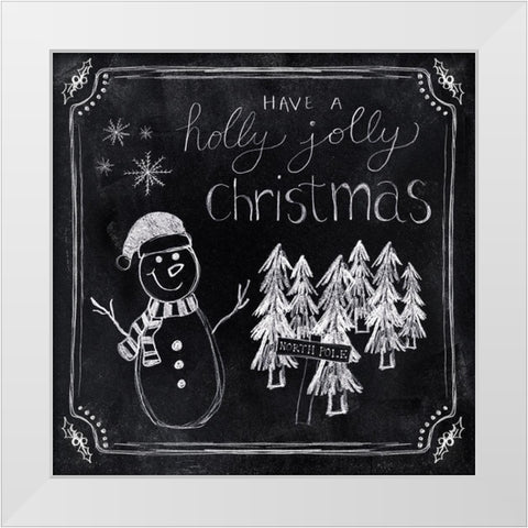 Holly Jolly White Modern Wood Framed Art Print by Carpentieri, Natalie