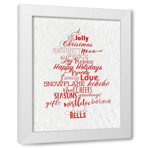 Christmas Type Trees White Modern Wood Framed Art Print by Santiago, Daniela