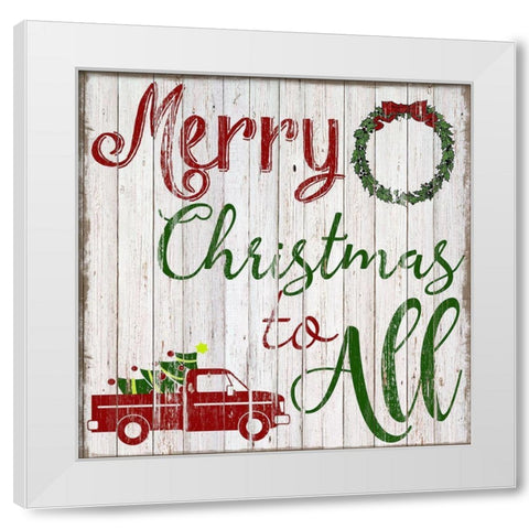 Wooden Christmas White Modern Wood Framed Art Print by CAD Designs