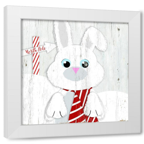 Snow Bunny White Modern Wood Framed Art Print by Santiago, Daniela