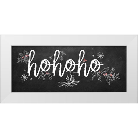 Ho Ho Ho White Modern Wood Framed Art Print by Santiago, Daniela