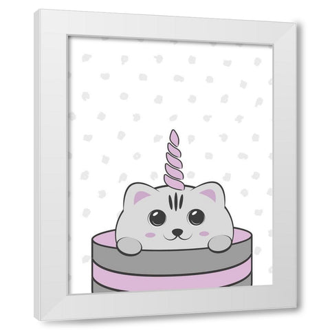 Caticorn I White Modern Wood Framed Art Print by Murray, Amanda