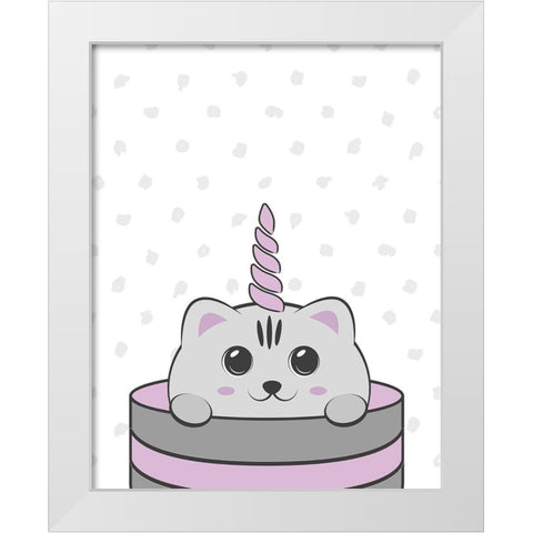 Caticorn I White Modern Wood Framed Art Print by Murray, Amanda