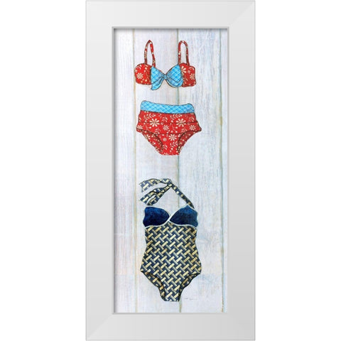 Vintage Bathing Suit - Detail I White Modern Wood Framed Art Print by Tava Studios