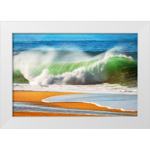 The Wave White Modern Wood Framed Art Print by Van de Goor, Lars