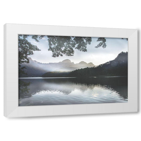 Days End White Modern Wood Framed Art Print by Weisz, Irene