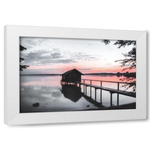 October Sunset White Modern Wood Framed Art Print by Weisz, Irene