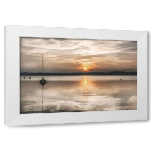 Soft Sunset White Modern Wood Framed Art Print by Weisz, Irene