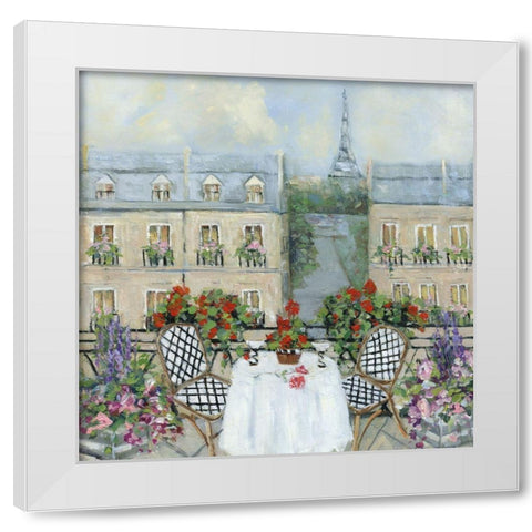 Paris Veranda White Modern Wood Framed Art Print by Swatland, Sally