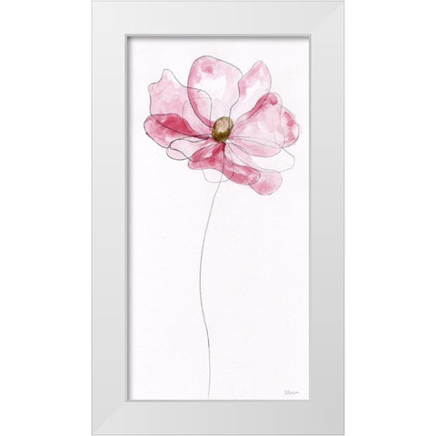 Sketchy Floral I White Modern Wood Framed Art Print by Craven, Katrina