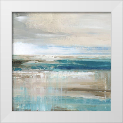 Abstract Sea White Modern Wood Framed Art Print by Nan