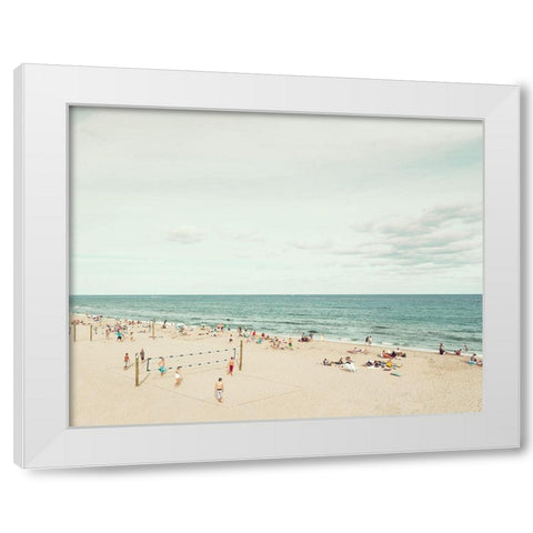 Day at the Beach White Modern Wood Framed Art Print by Bibikow, Walter