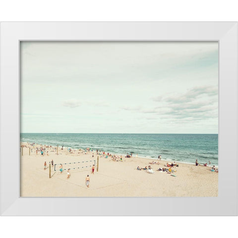 Day at the Beach White Modern Wood Framed Art Print by Bibikow, Walter