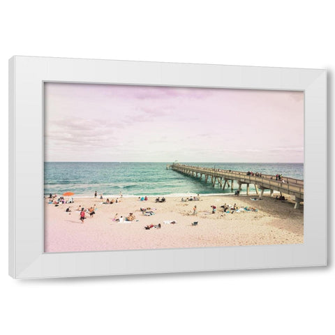 Deerfield Beach White Modern Wood Framed Art Print by Bibikow, Walter