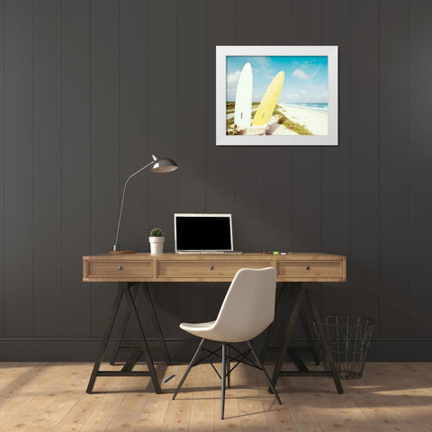 Punta Morena Beach White Modern Wood Framed Art Print by DeFreitas, Michael