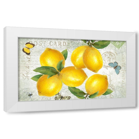 Postcard Lemons White Modern Wood Framed Art Print by Donovan, Kelly