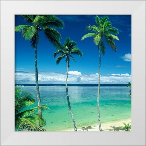 Coastline Calm White Modern Wood Framed Art Print by Wall, David