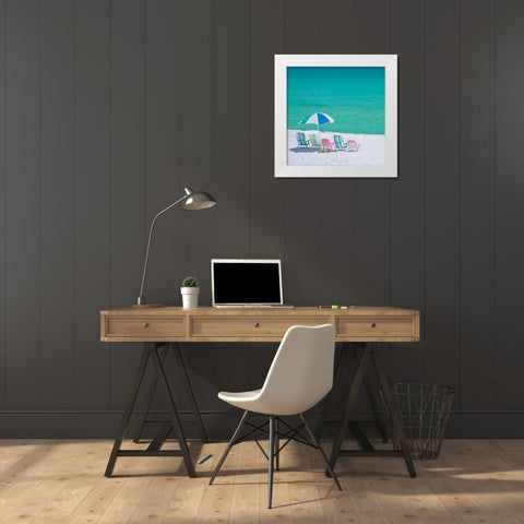 Beach Party White Modern Wood Framed Art Print by Miller, Anna