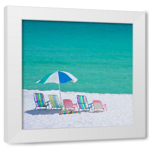 Beach Party White Modern Wood Framed Art Print by Miller, Anna