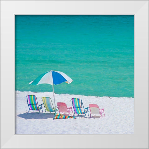 Beach Party White Modern Wood Framed Art Print by Miller, Anna
