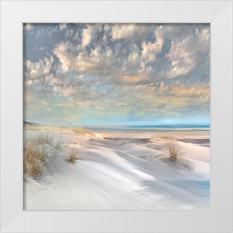Smooth Sands II White Modern Wood Framed Art Print by Calascibetta, Mike