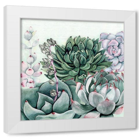 Succulent Garden II White Modern Wood Framed Art Print by Jill, Susan