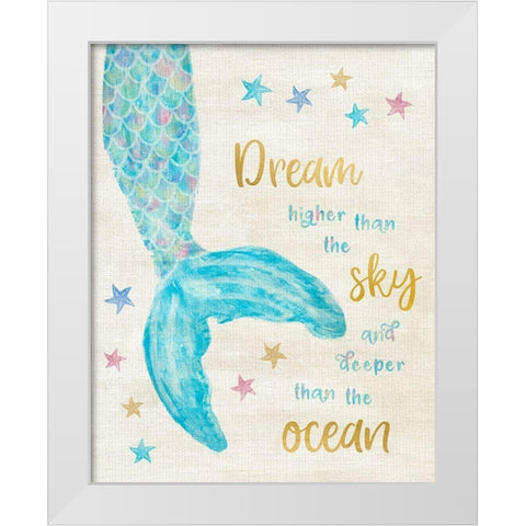 Mermaid Dream White Modern Wood Framed Art Print by Carpentieri, Natalie
