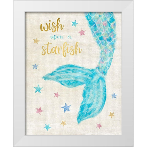 Mermaid Wish White Modern Wood Framed Art Print by Carpentieri, Natalie