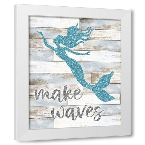 Make Waves White Modern Wood Framed Art Print by Carpentieri, Natalie