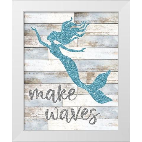 Make Waves White Modern Wood Framed Art Print by Carpentieri, Natalie