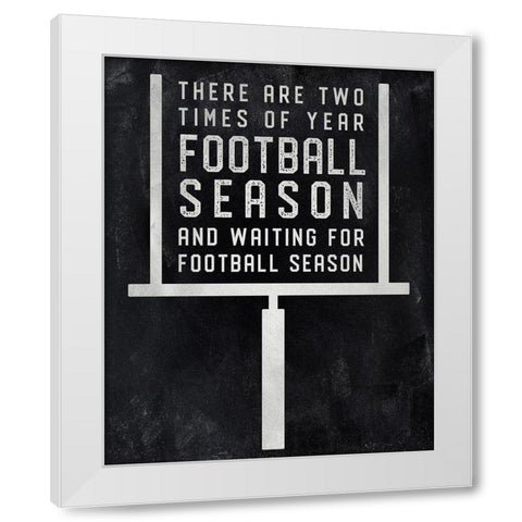 Football Season White Modern Wood Framed Art Print by CAD Designs