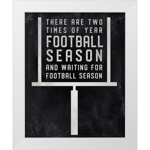 Football Season White Modern Wood Framed Art Print by CAD Designs