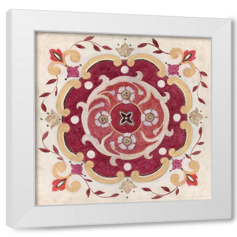 Bohemian Ruby White Modern Wood Framed Art Print by Tava Studios