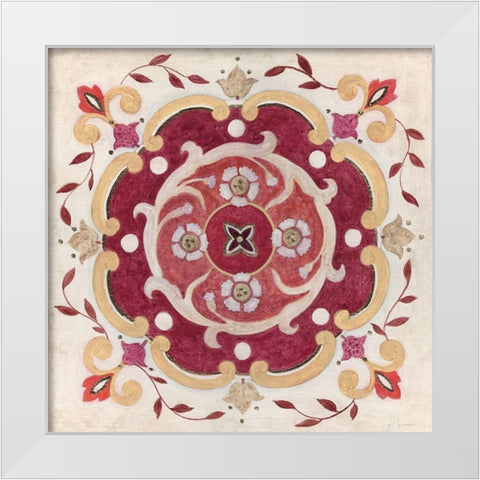 Bohemian Ruby White Modern Wood Framed Art Print by Tava Studios